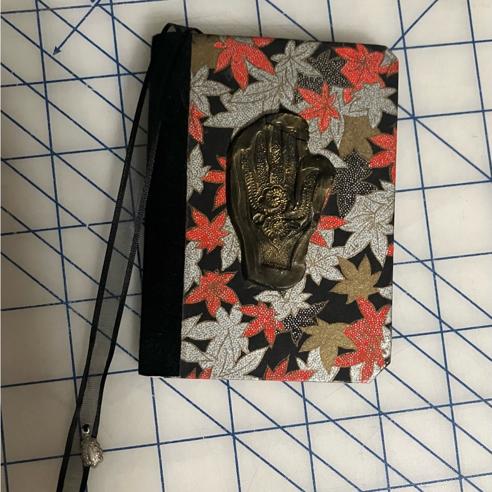 Leaf Pattern Small Notebook with Hand Design